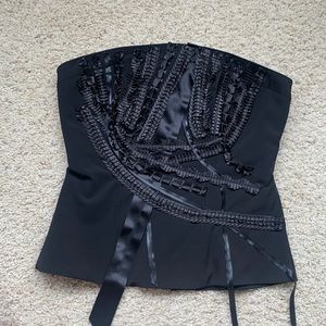 Rinascimento Silk Black Strapless Top Size XL